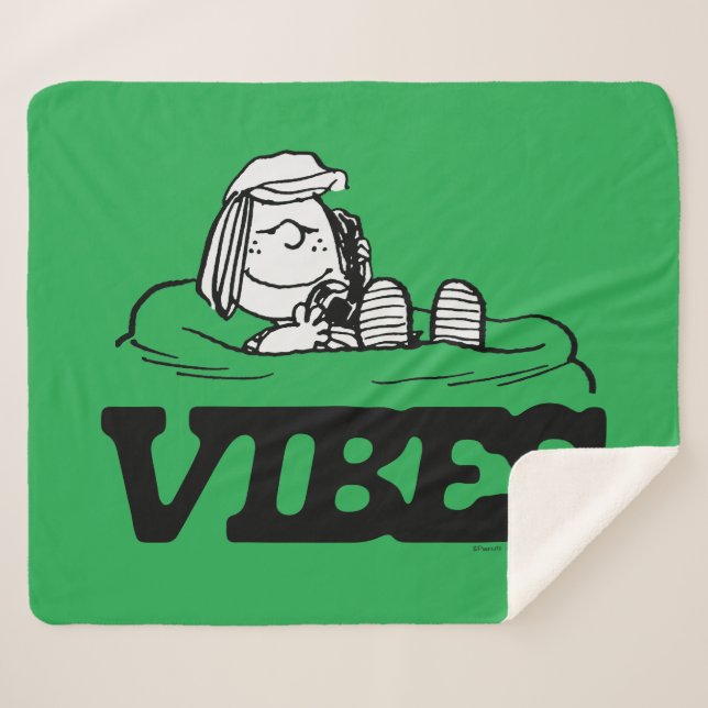 Peanuts | Peppermint Patty Vibes Sherpa Blanket (Front (Horizontal))