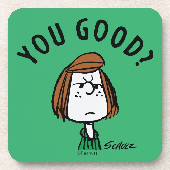Peanuts | Peppermint Patty You Good? Beverage Coaster (Front)