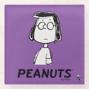 Peanuts Persistance   Marcie Glass Coaster