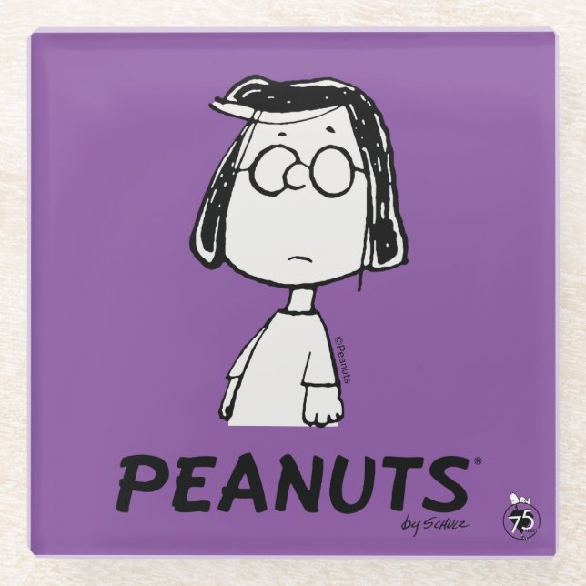 Peanuts Persistance | Marcie Glass Coaster (Front)