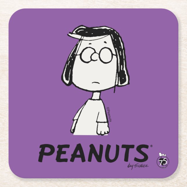 Peanuts Persistance | Marcie Square Paper Coaster (Front)