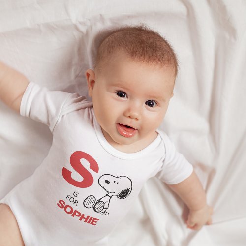 PEANUTS  Personalized Snoopy Baby Bodysuit