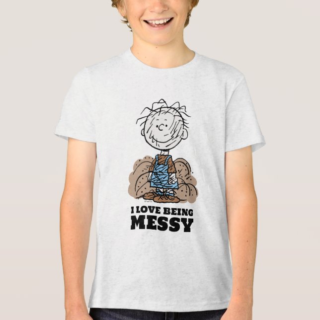Peanuts | Pigpen The World Needs Messy People! Tri-Blend Shirt (Front)