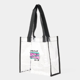 Peanuts Pink Flying Ace Clear Tote Bag