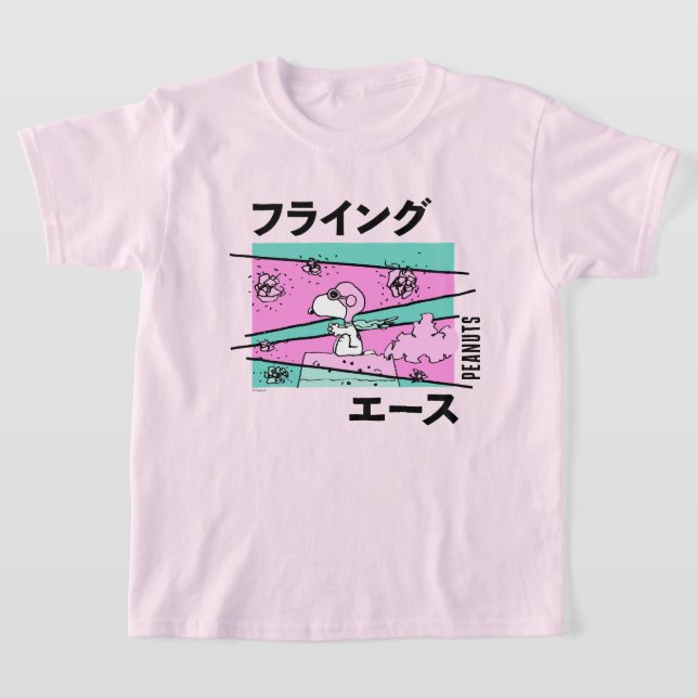 Peanuts | Pink Flying Ace T-Shirt (Laydown)
