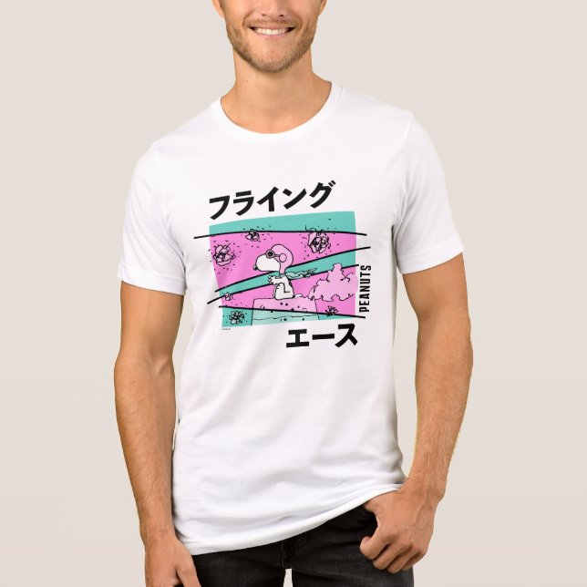 Peanuts | Pink Flying Ace Tri-Blend Shirt (Front)