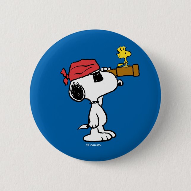 Peanuts | Pirate Snoopy and Woodstock Button (Front)