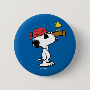 Peanuts   Pirate Snoopy and Woodstock Button