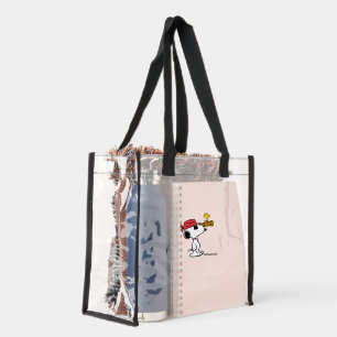 Peanuts Pirate Snoopy and Woodstock Clear Tote Bag
