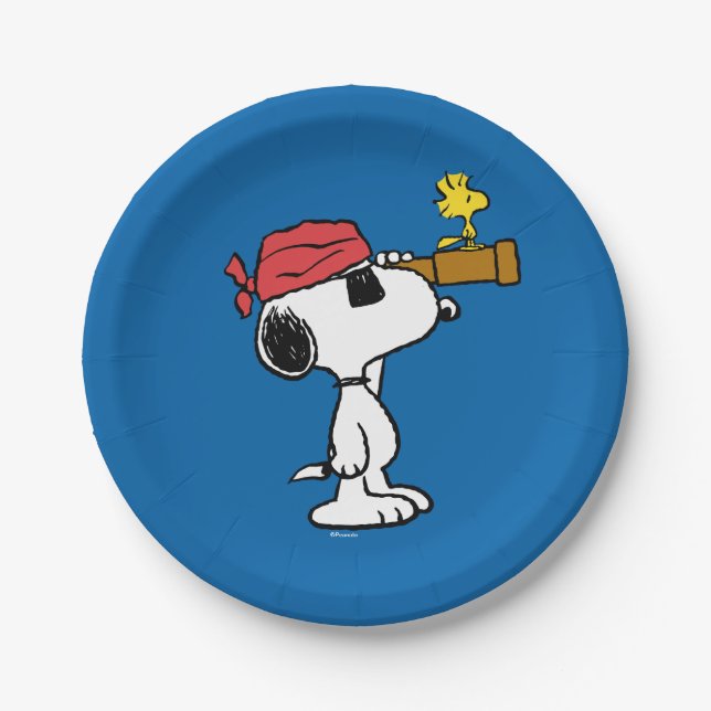 Peanuts | Pirate Snoopy and Woodstock Paper Plates (Front)