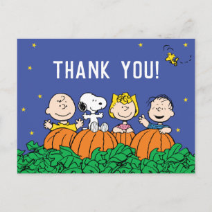 Peanuts Pumpkin Baby Shower Thank You Holiday Postcard