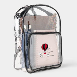 PEANUTS Red & Black Clear Backpack
