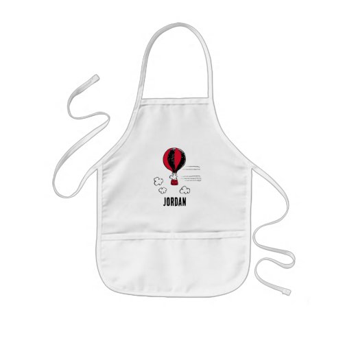 PEANUTS  Red  Black Pattern  Add Your Name Kids Apron