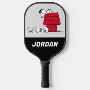 PEANUTS Red & Black Pattern Add Your Name Pickleball Paddle