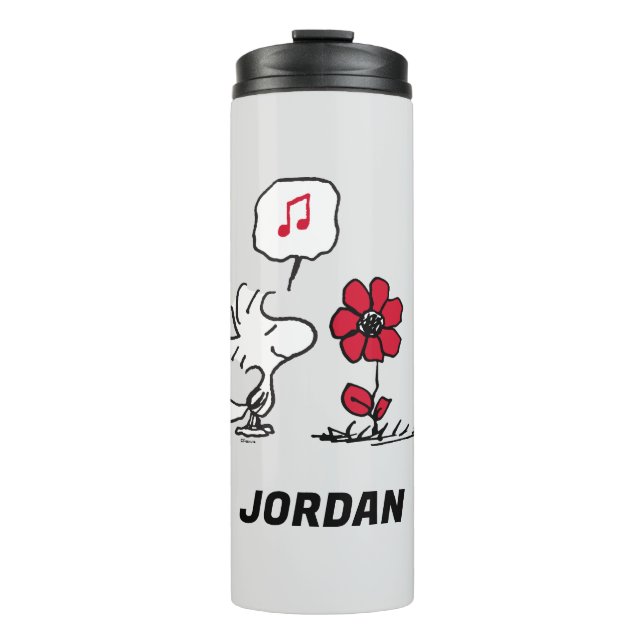 PEANUTS | Red & Black Pattern | Add Your Name Thermal Tumbler (Front)
