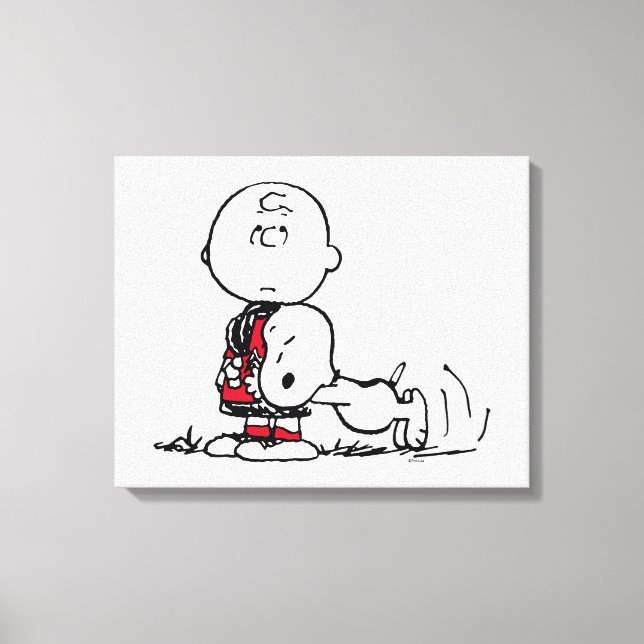 PEANUTS | Red & Black Pattern Canvas Print (Front)