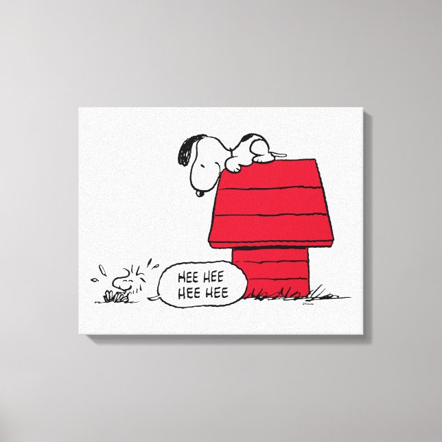 PEANUTS | Red & Black Pattern Canvas Print (Front)