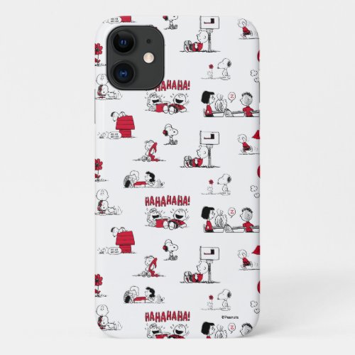 PEANUTS  Red  Black Pattern iPhone 11 Case