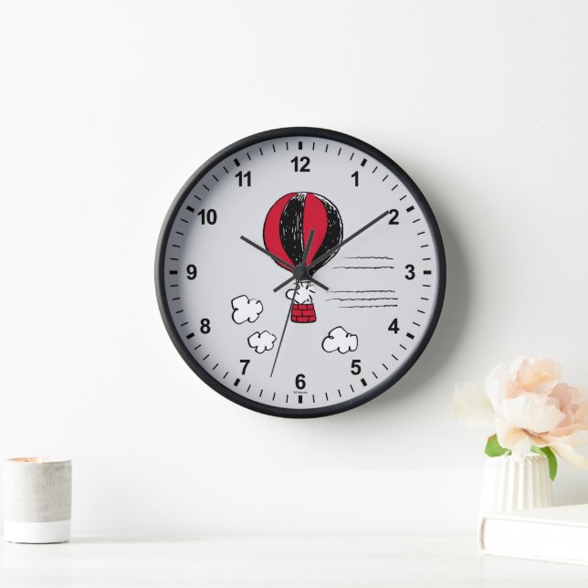 PEANUTS | Red & Black Pattern Clock (Home)