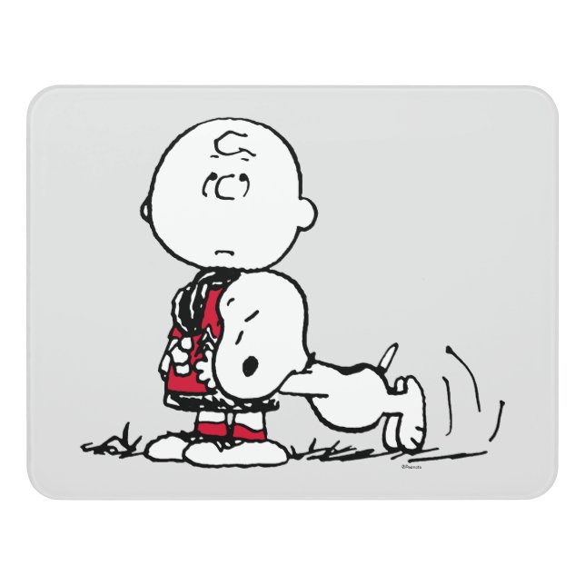 PEANUTS | Red & Black Pattern Door Sign (Contemporary Front)