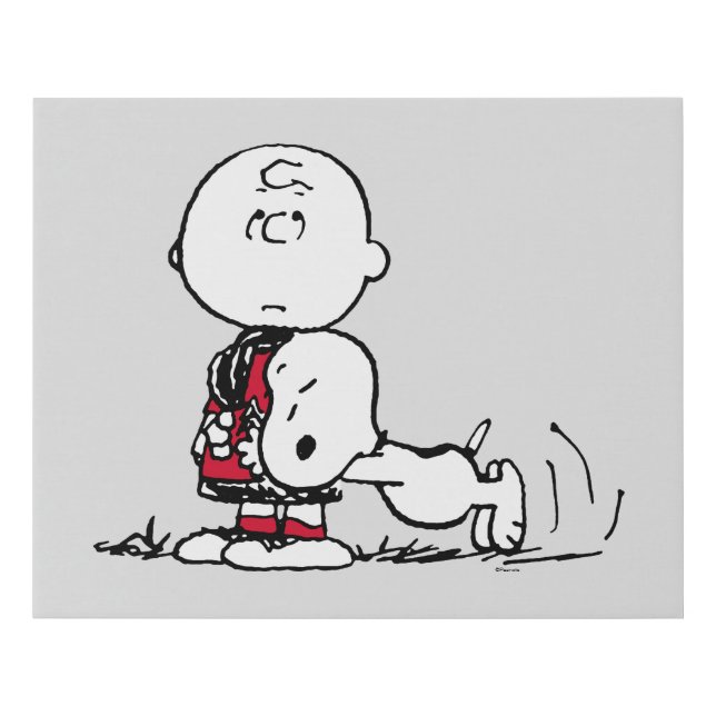 PEANUTS | Red & Black Pattern Faux Canvas Print (Front)