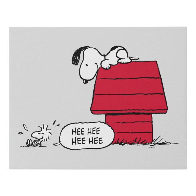 PEANUTS | Red & Black Pattern Faux Canvas Print (Front)