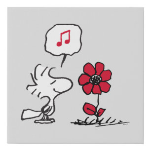 PEANUTS Red & Black Pattern Faux Canvas Print