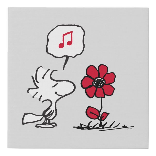 PEANUTS | Red & Black Pattern Faux Canvas Print (Front)