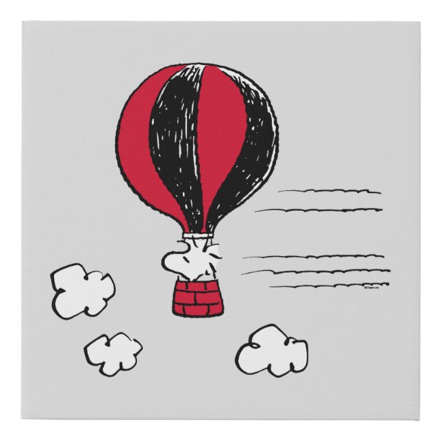 PEANUTS | Red & Black Pattern Faux Canvas Print (Front)
