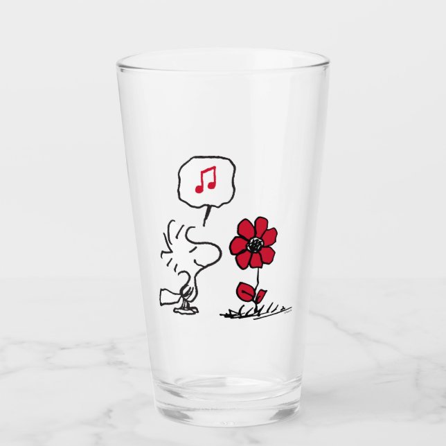 PEANUTS | Red & Black Pattern Glass (Front)