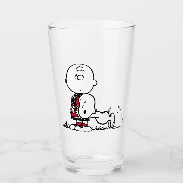 PEANUTS | Red & Black Pattern Glass (Front)
