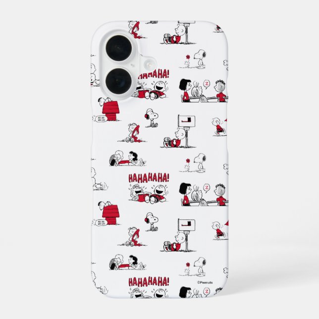 PEANUTS | Red & Black Pattern Iphone Case (Back)