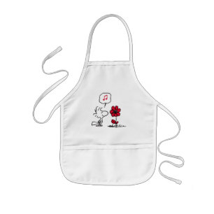 PEANUTS Red & Black Pattern Kids' Apron