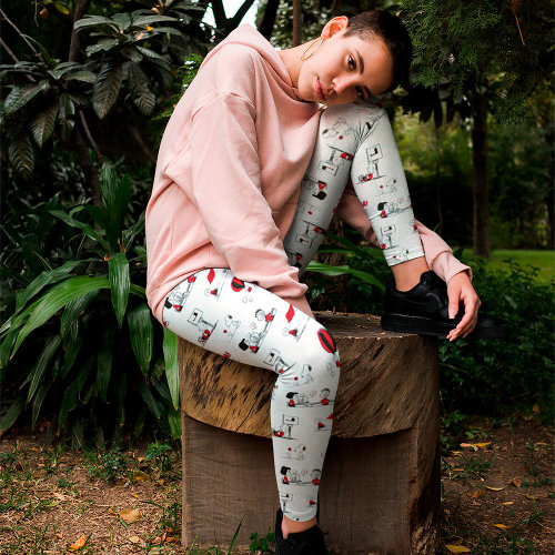 PEANUTS | Red &amp; Black Pattern Leggings