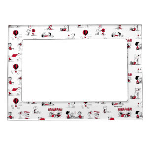 PEANUTS   Red & Black Pattern Magnetic Frame