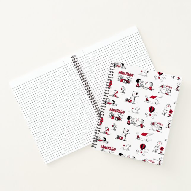 PEANUTS | Red & Black Pattern Notebook (Inside)