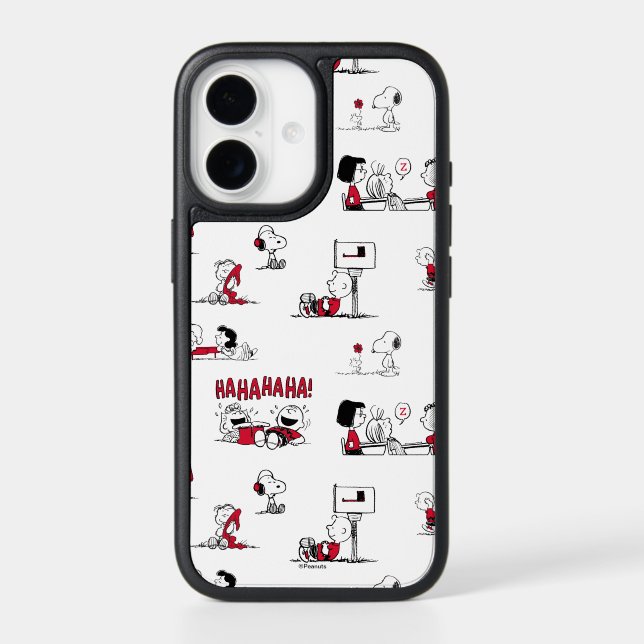 PEANUTS | Red & Black Pattern Otterbox iPhone Case (Back)