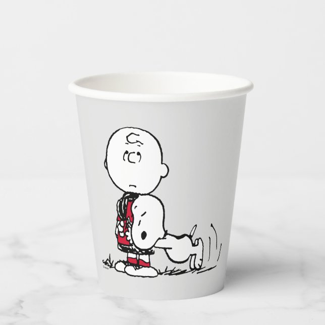 PEANUTS | Red & Black Pattern Paper Cups (Front)