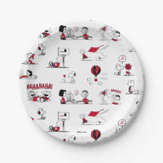 PEANUTS | Red & Black Pattern Paper Plates