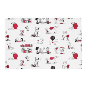PEANUTS Red & Black Pattern Placemat