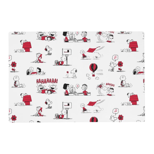 PEANUTS | Red & Black Pattern Placemat (Front)