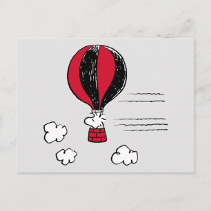 PEANUTS Red & Black Pattern Postcard