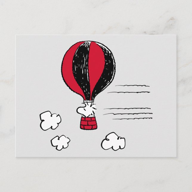 PEANUTS | Red & Black Pattern Postcard (Front)