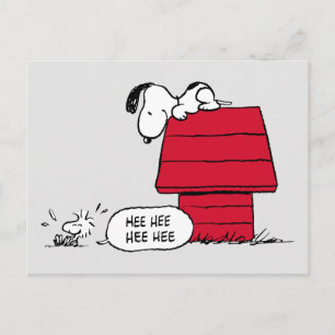 PEANUTS Red & Black Pattern Postcard