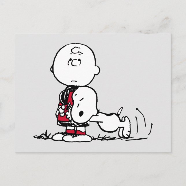 PEANUTS | Red & Black Pattern Postcard (Front)