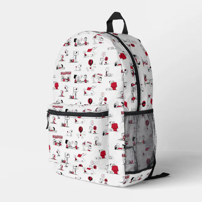 PEANUTS | Red & Black Pattern Printed Backpack | Zazzle display picture 2