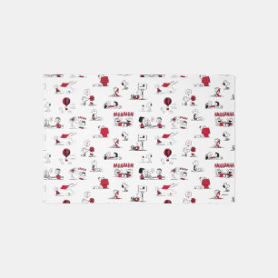 PEANUTS Red & Black Pattern Rug