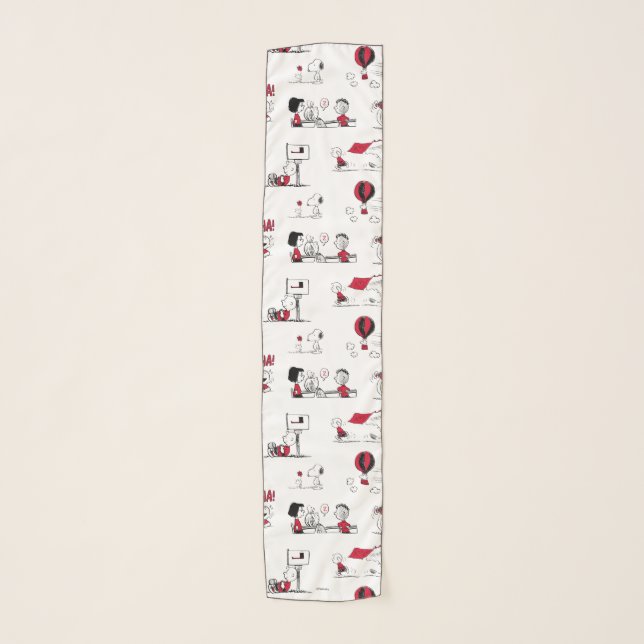 PEANUTS | Red & Black Pattern Scarf (Front)