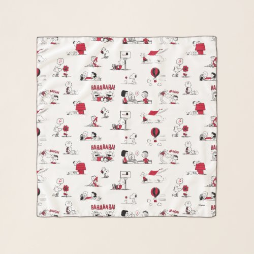 PEANUTS  Red  Black Pattern Scarf