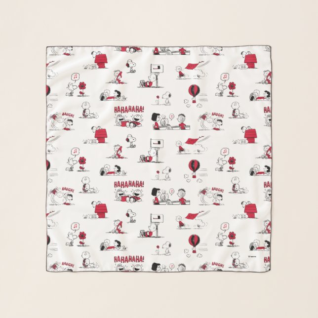 PEANUTS | Red & Black Pattern Scarf (Front)
